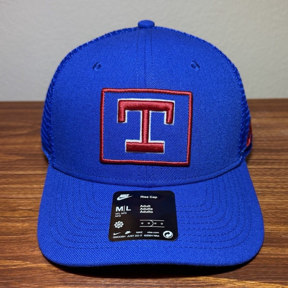 Nike Texas Rangers Rise Cap Snapback Trucker Hat Adult M/L Adjustable Mesh NEW